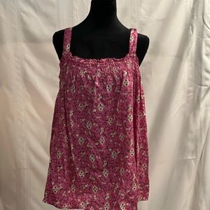 Pink floral tank top